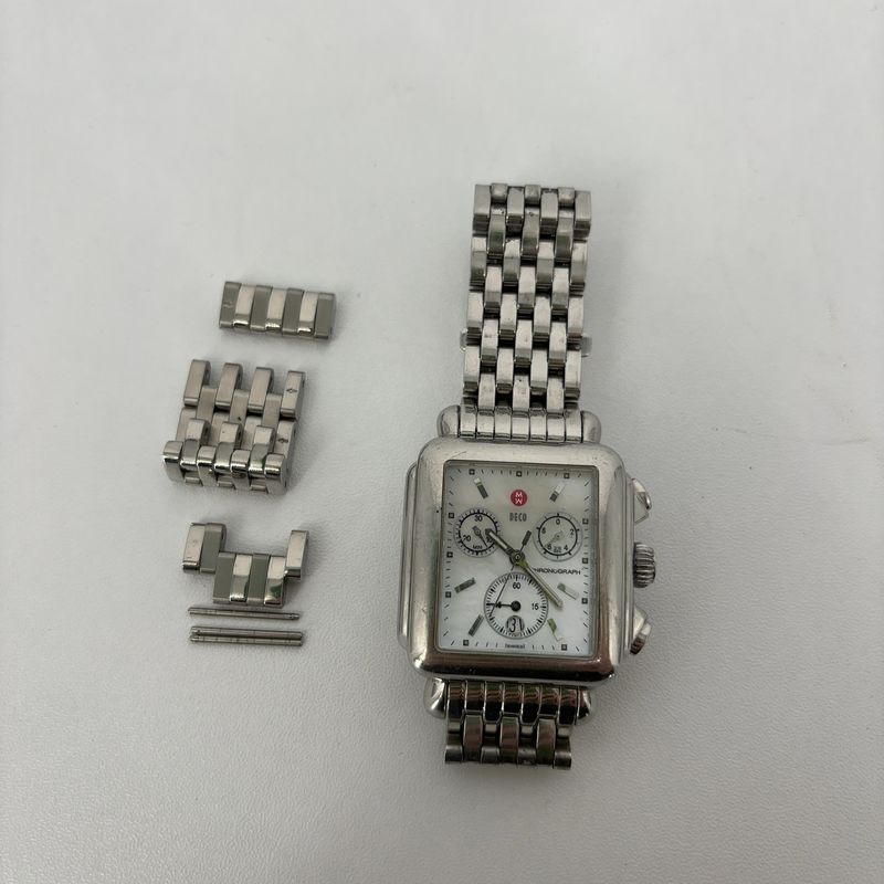 Michele Chronograph Watch With White Dial